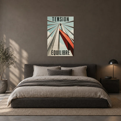 Affiche Câbles - Tension et équilibre dans une chambre - Art Virtuoso
