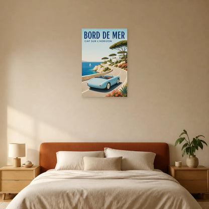 Affiche Cabriolet – Bord de mer dans une chambre - Art Virtuoso