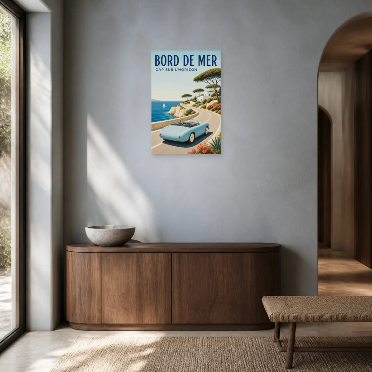 Affiche Cabriolet – Bord de mer dans une entrée ou un couloir - Art Virtuoso