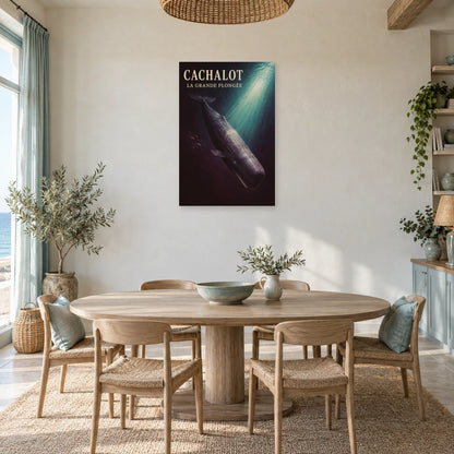 Affiche Cachalot - La grande plongée dans une salle à manger - Art Virtuoso