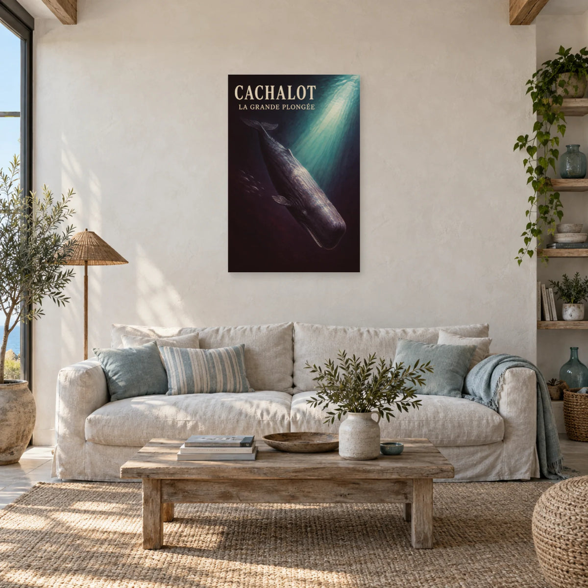 Affiche Cachalot - La grande plongée dans un salon - Art Virtuoso