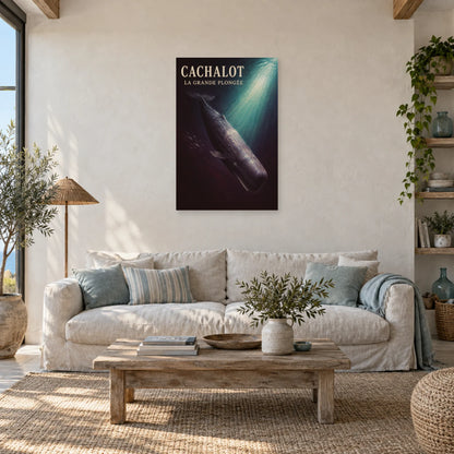 Affiche Cachalot - La grande plongée dans un salon - Art Virtuoso