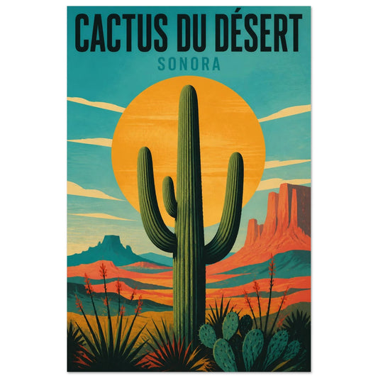 Affiche Cactus du Désert – Sonora, photographie éditoriale verticale, format 30 × 45 cm
