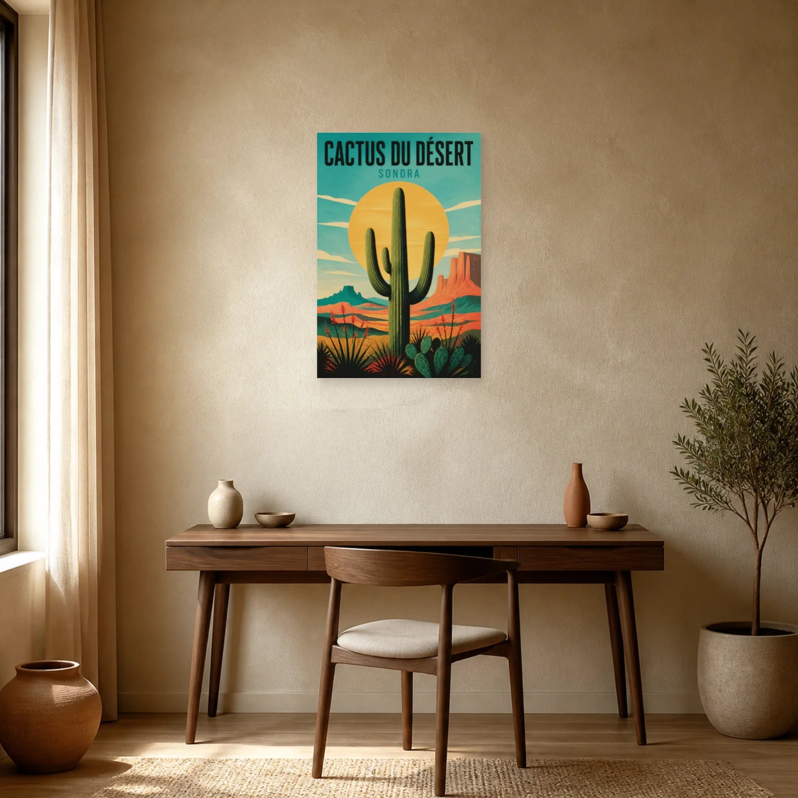Affiche Cactus du Désert – Sonora dans un bureau - Art Virtuoso
