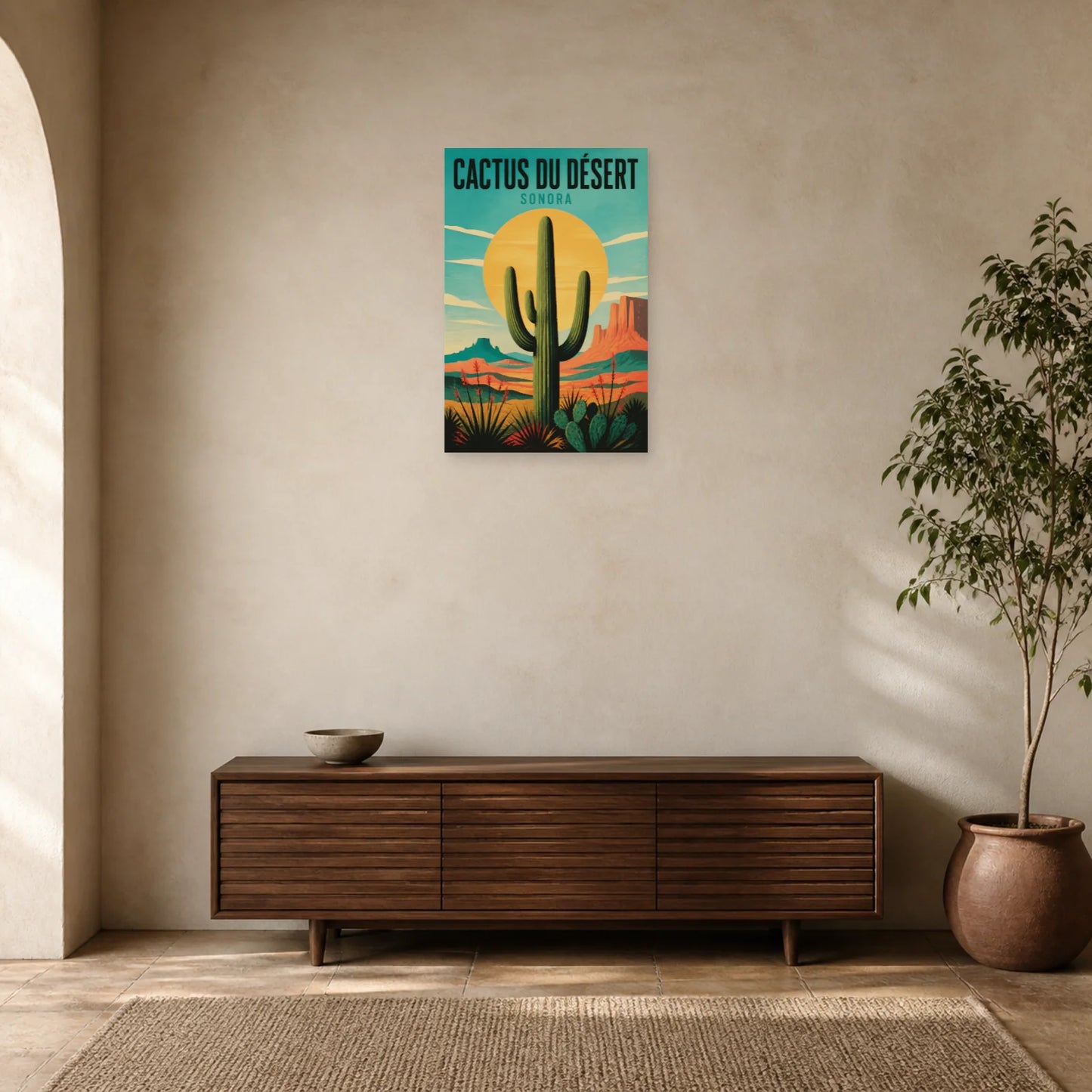 Affiche Cactus du Désert – Sonora dans une entrée ou un couloir - Art Virtuoso