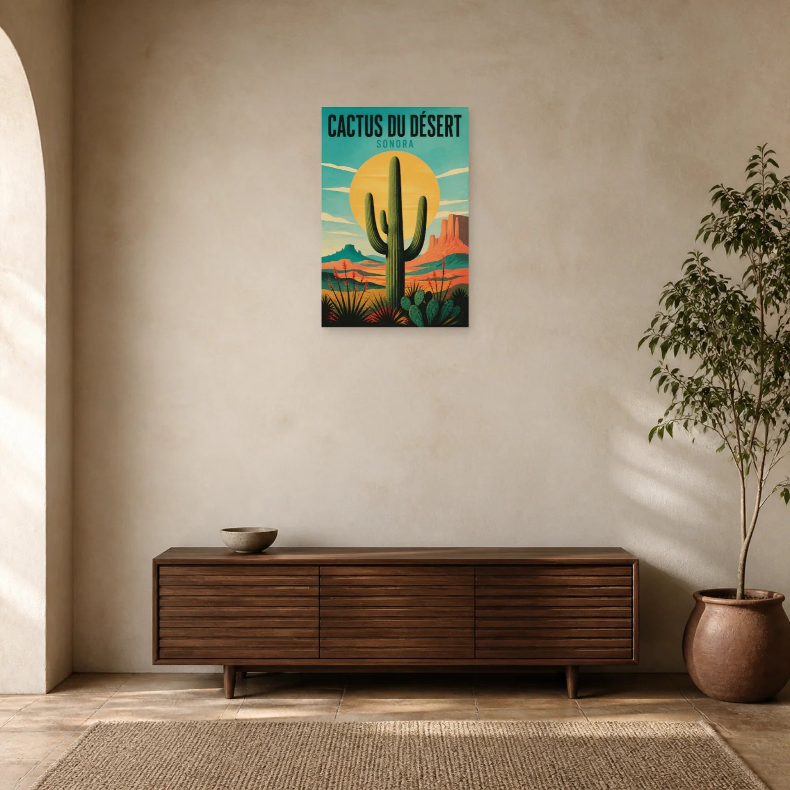 Affiche Cactus du Désert – Sonora dans une entrée ou un couloir - Art Virtuoso