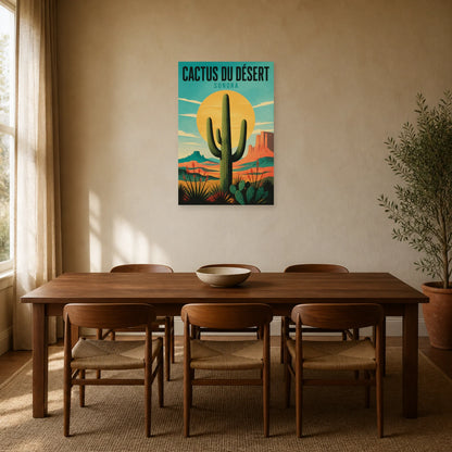 Affiche Cactus du Désert – Sonora dans une salle à manger - Art Virtuoso