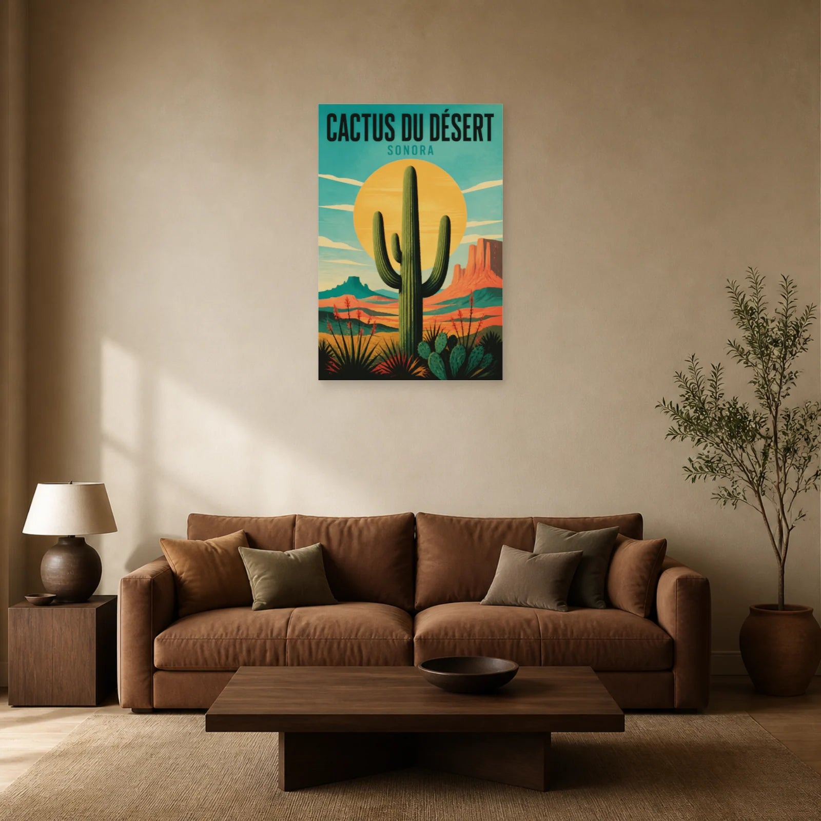 Affiche Cactus du Désert – Sonora dans un salon - Art Virtuoso