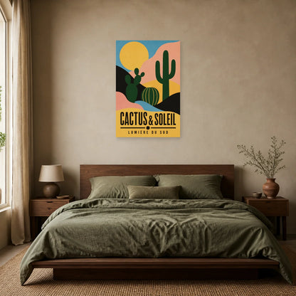 Affiche Cactus & Soleil – Lumière du Sud dans une chambre - Art Virtuoso