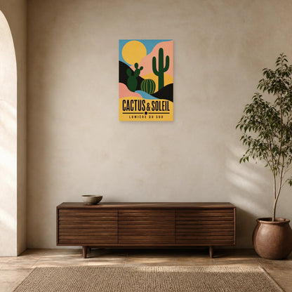 Affiche Cactus & Soleil – Lumière du Sud dans une entrée ou un couloir - Art Virtuoso