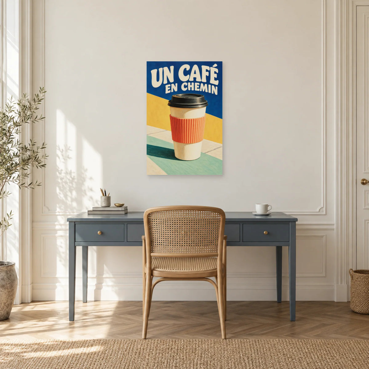 Affiche Café à emporter - En chemin dans un bureau - Art Virtuoso