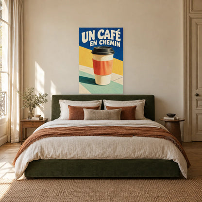 Affiche Café à emporter - En chemin dans une chambre - Art Virtuoso