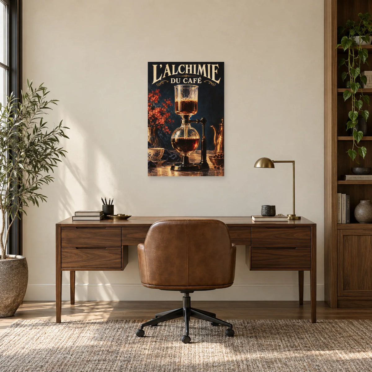 Affiche Café au siphon - Alchimie du café dans un bureau - Art Virtuoso