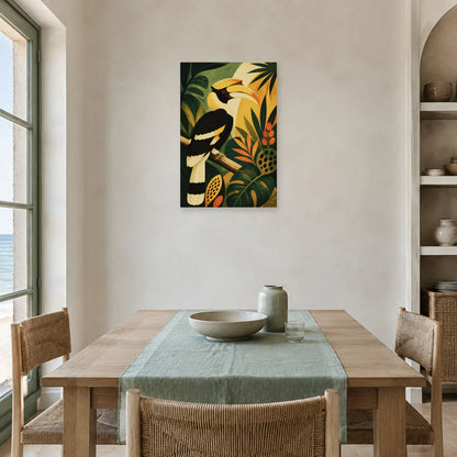 Affiche Calao de jungle moderniste dans une salle à manger - Art Virtuoso