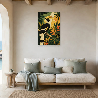 Affiche Calao de jungle moderniste dans un salon - Art Virtuoso