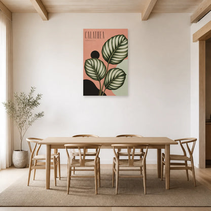 Affiche Calathea – Orbifolia dans une salle à manger - Art Virtuoso