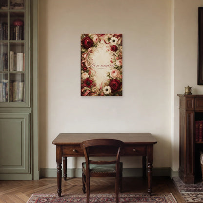 Affiche Mon amour - Calligraphie florale dans un bureau - Art Virtuoso