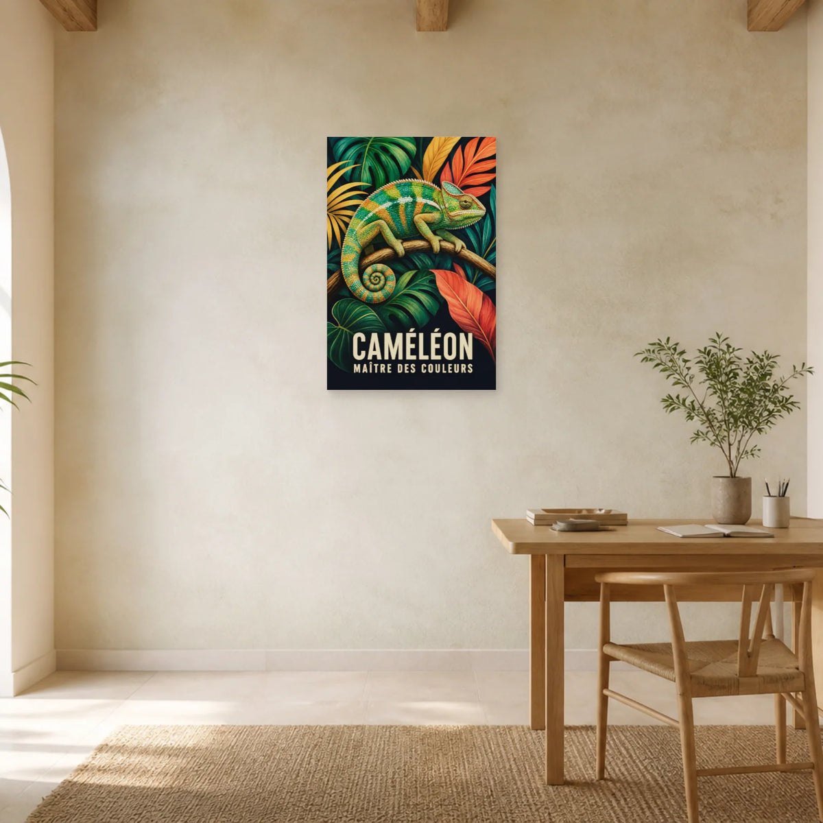 Affiche Caméléon – Maître des couleurs dans un bureau - Art Virtuoso