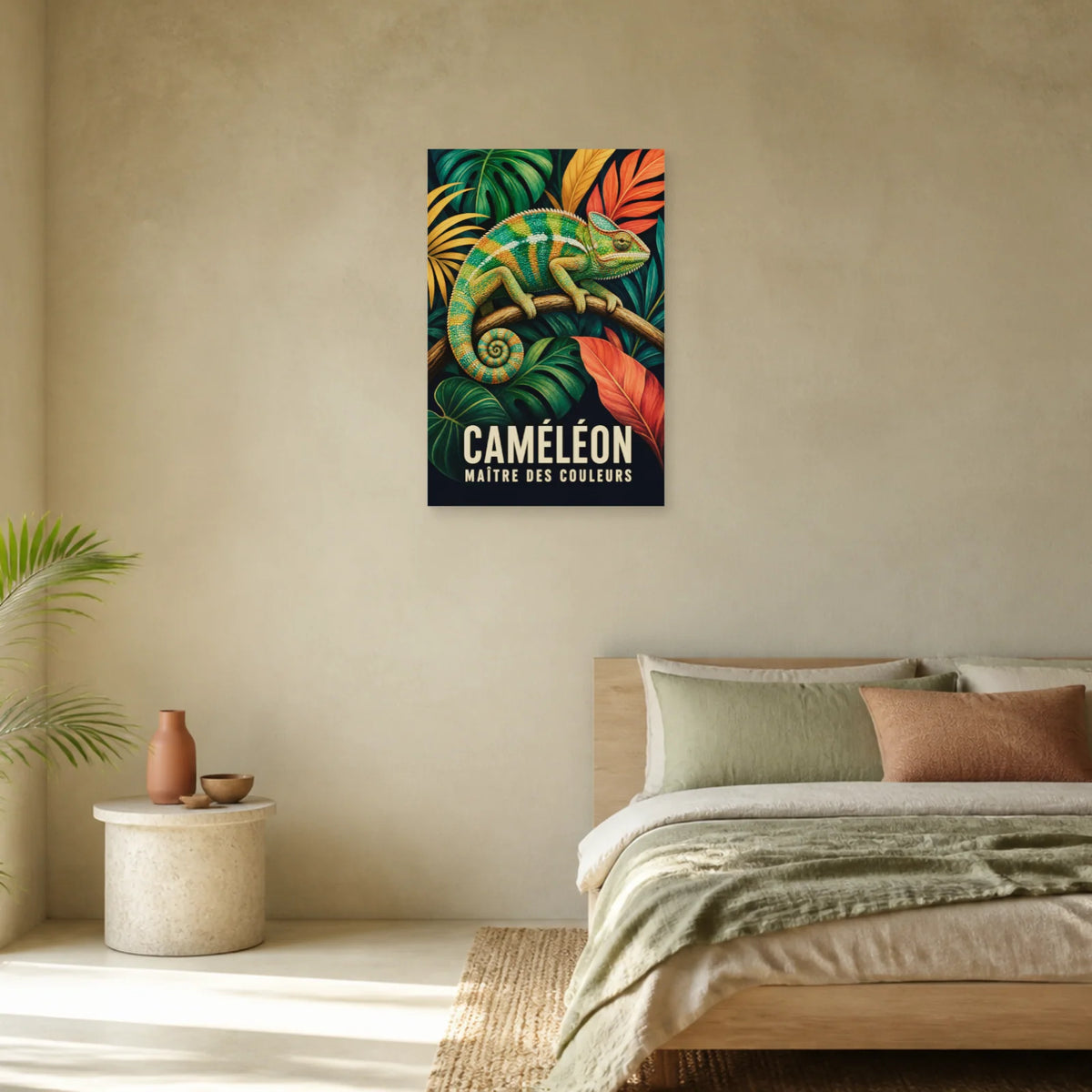 Affiche Caméléon – Maître des couleurs dans une chambre - Art Virtuoso