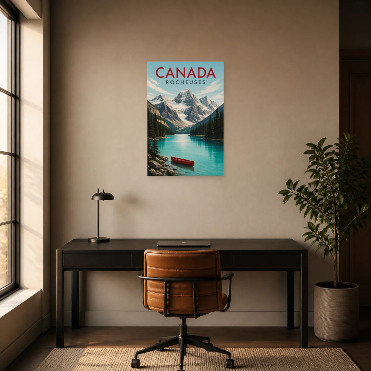 Affiche Canada – Rocheuses dans un bureau - Art Virtuoso