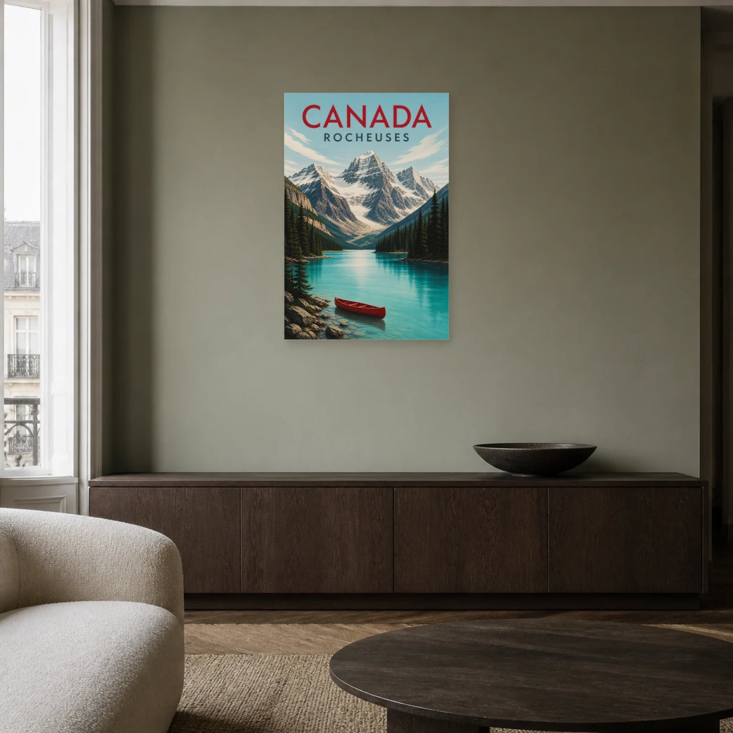 Affiche Canada – Rocheuses dans un salon - Art Virtuoso