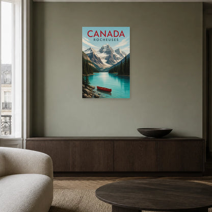 Affiche Canada – Rocheuses dans un salon - Art Virtuoso