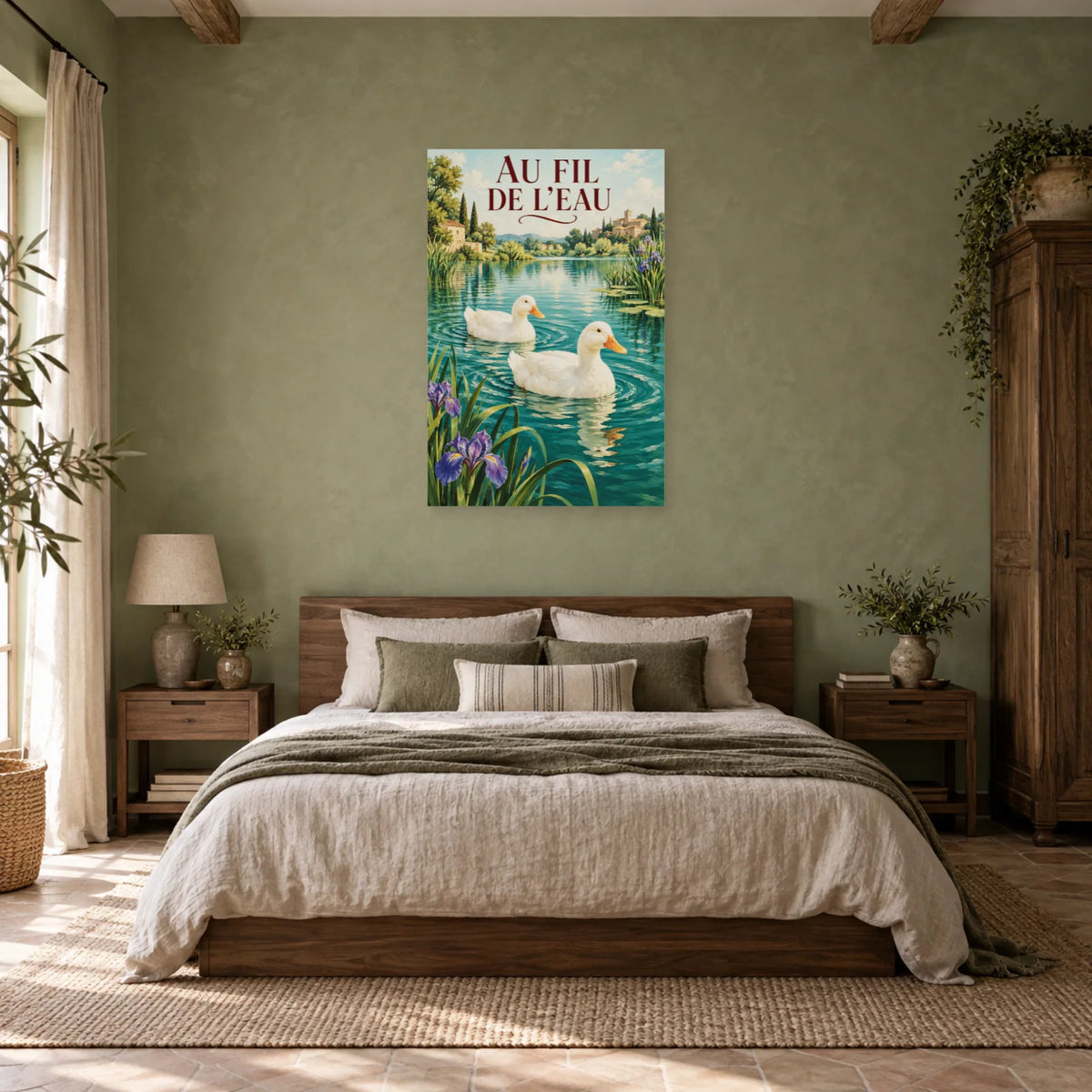 Affiche Canards - Au fil de l'eau dans une chambre - Art Virtuoso