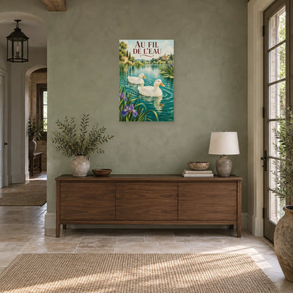 Affiche Canards - Au fil de l'eau dans une entrée ou un couloir - Art Virtuoso