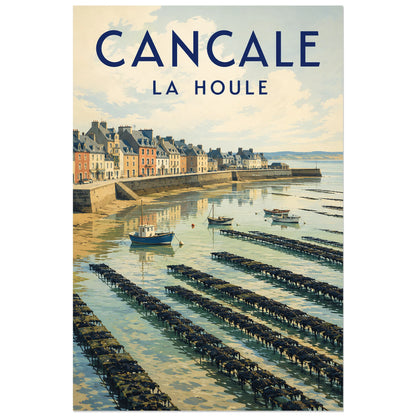 Lignes des parcs à huîtres vers le quai de Cancale, affiche 60 × 90 cm