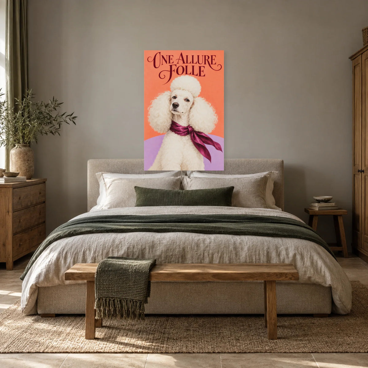 Affiche Caniche - Allure folle dans une chambre - Art Virtuoso