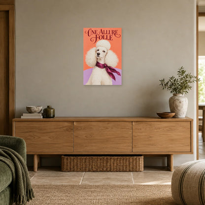 Affiche Caniche - Allure folle dans une entrée ou un couloir - Art Virtuoso