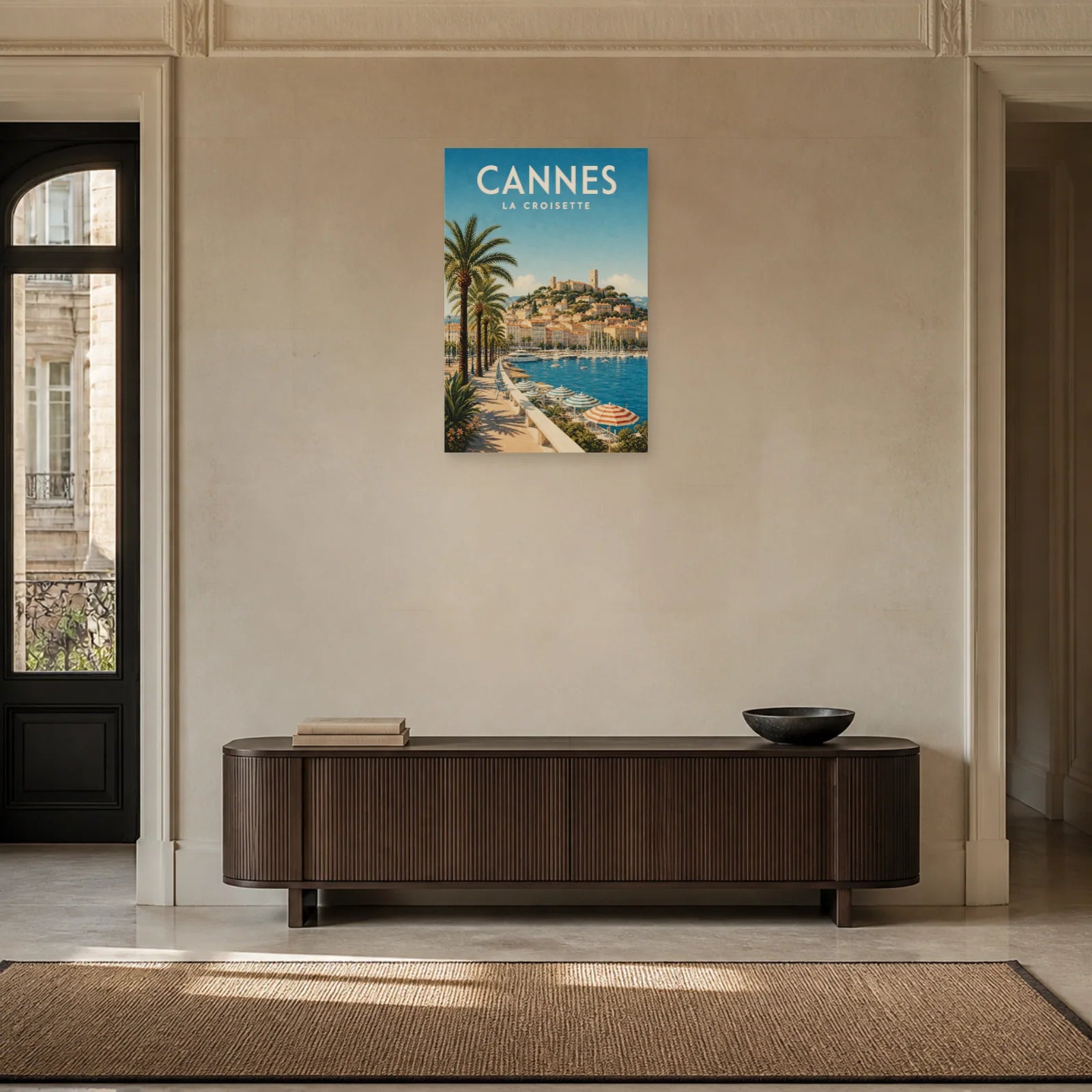 Affiche Cannes – La Croisette dans une entrée ou un couloir - Art Virtuoso