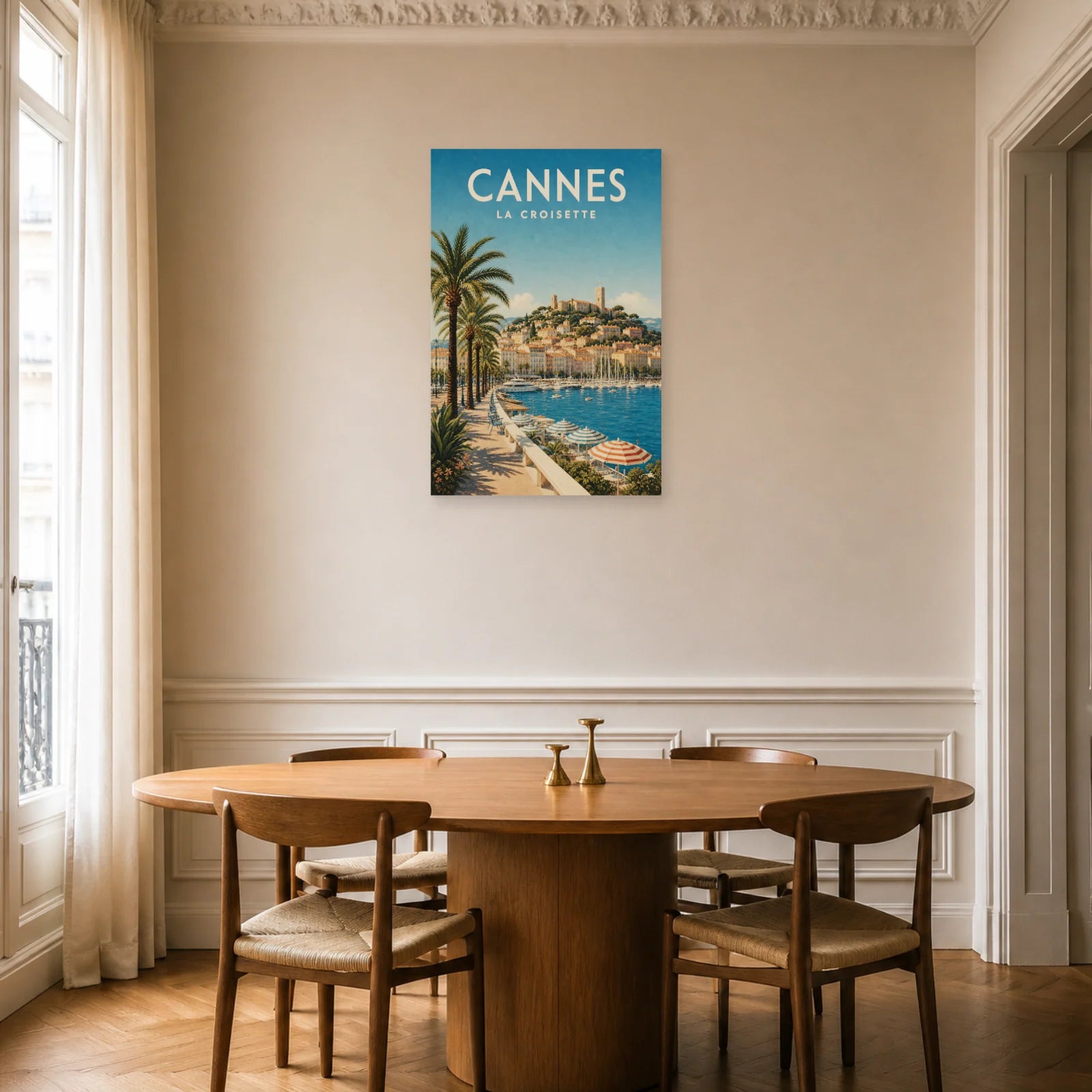 Affiche Cannes – La Croisette dans une salle à manger - Art Virtuoso