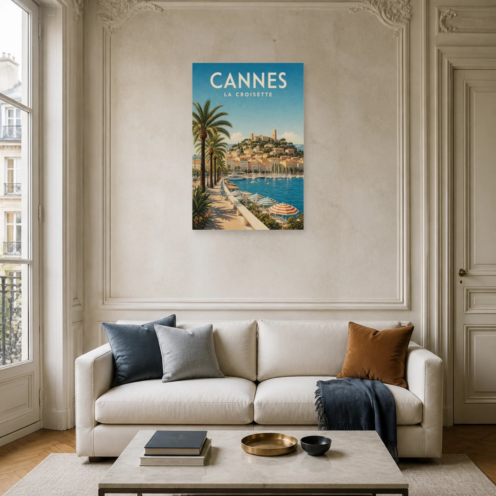 Affiche Cannes – La Croisette dans un salon - Art Virtuoso