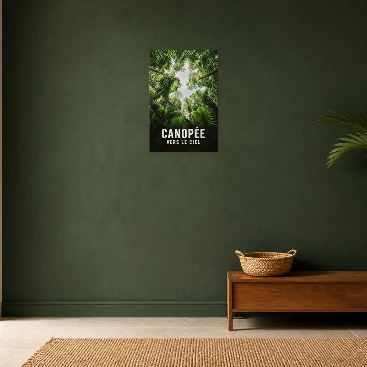 Affiche Canopée – Vue vers le ciel dans une entrée ou un couloir - Art Virtuoso