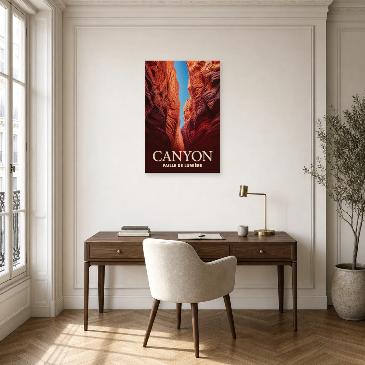Affiche Canyon - Faille de lumière dans un bureau - Art Virtuoso