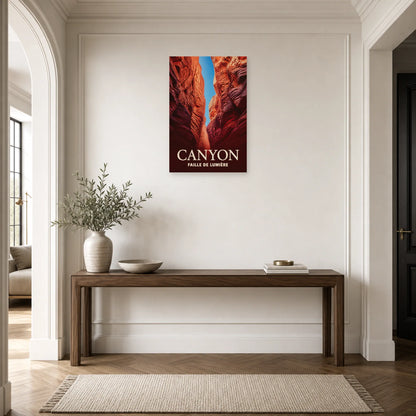 Affiche Canyon - Faille de lumière dans une entrée ou un couloir - Art Virtuoso