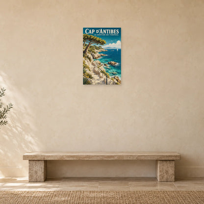 Affiche Cap d'Antibes - Sentier de Tirepoil dans une entrée ou un couloir - Art Virtuoso