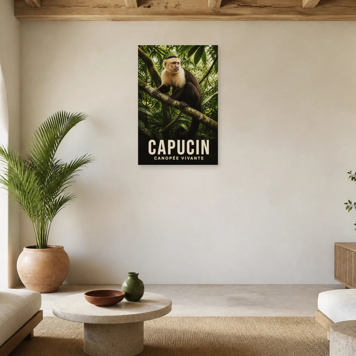 Affiche Capucin – Canopée vivante dans un salon - Art Virtuoso