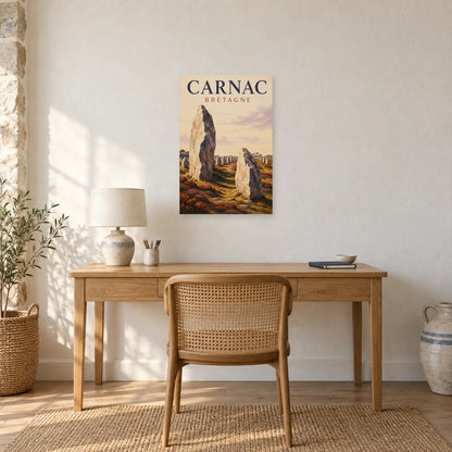 Affiche Carnac - Alignements de menhirs dans un bureau - Art Virtuoso