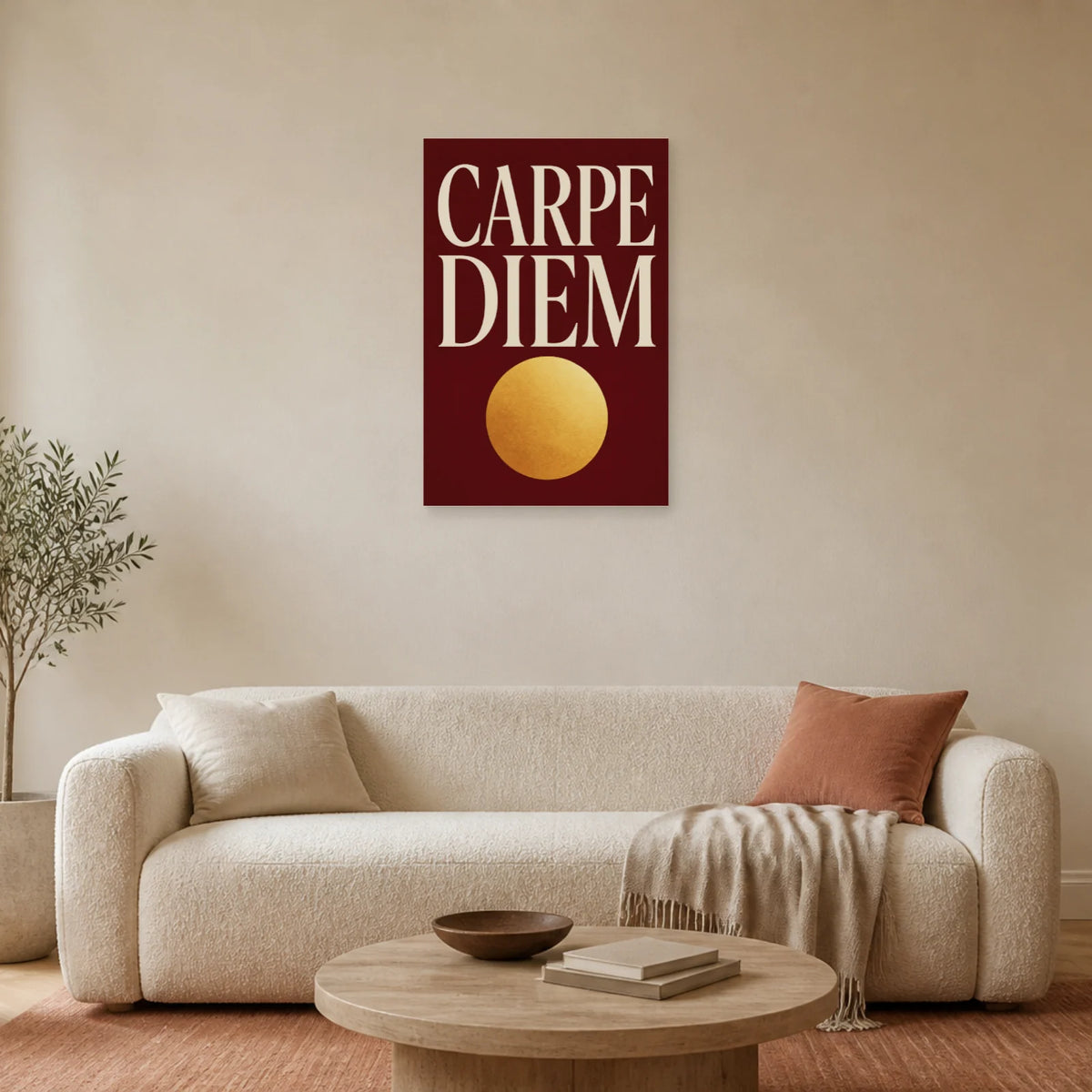 Affiche Carpe diem – Soleil doré dans un salon - Art Virtuoso