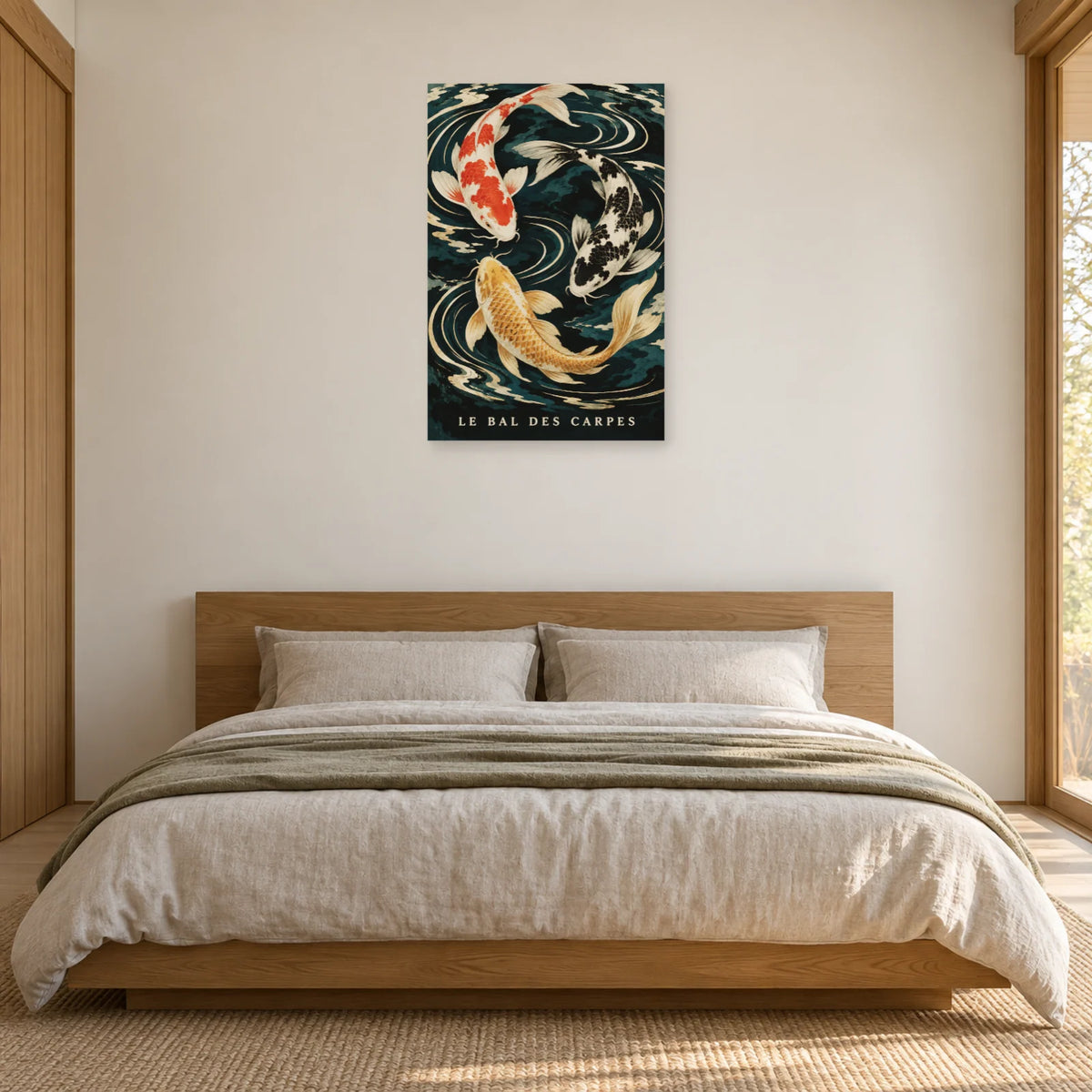 Affiche Carpes koï - Le bal de l'eau dans une chambre - Art Virtuoso