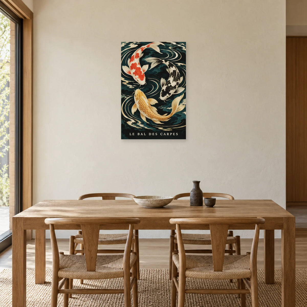 Affiche Carpes koï - Le bal de l'eau dans une salle à manger - Art Virtuoso