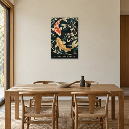 Affiche Carpes koï - Le bal de l'eau dans une salle à manger - Art Virtuoso