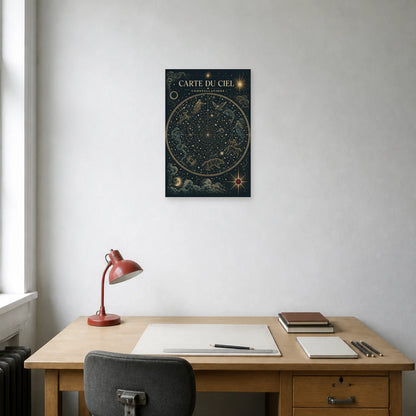 Affiche Carte du Ciel – Constellations dans un bureau - Art Virtuoso