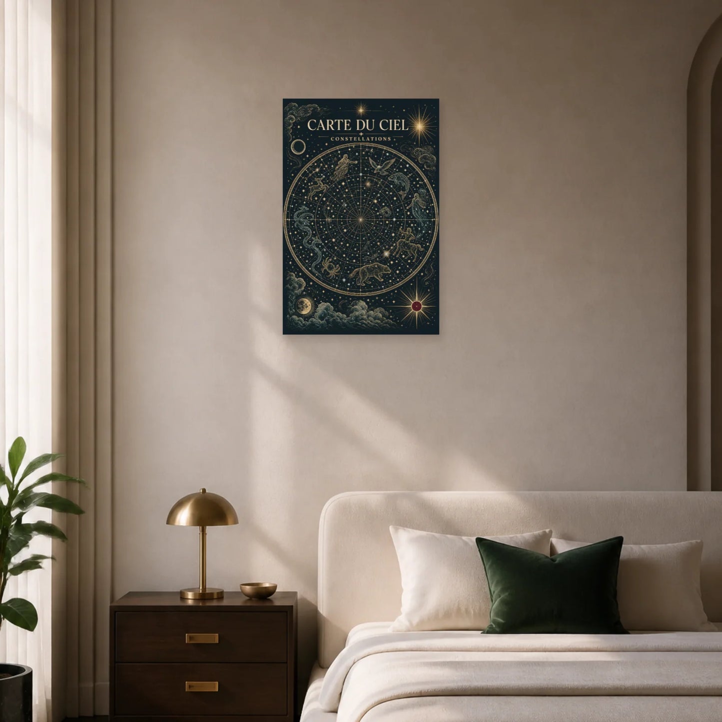 Affiche Carte du Ciel – Constellations dans une chambre - Art Virtuoso