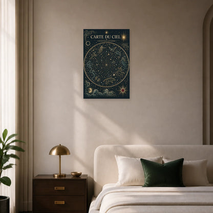 Affiche Carte du Ciel – Constellations dans une chambre - Art Virtuoso
