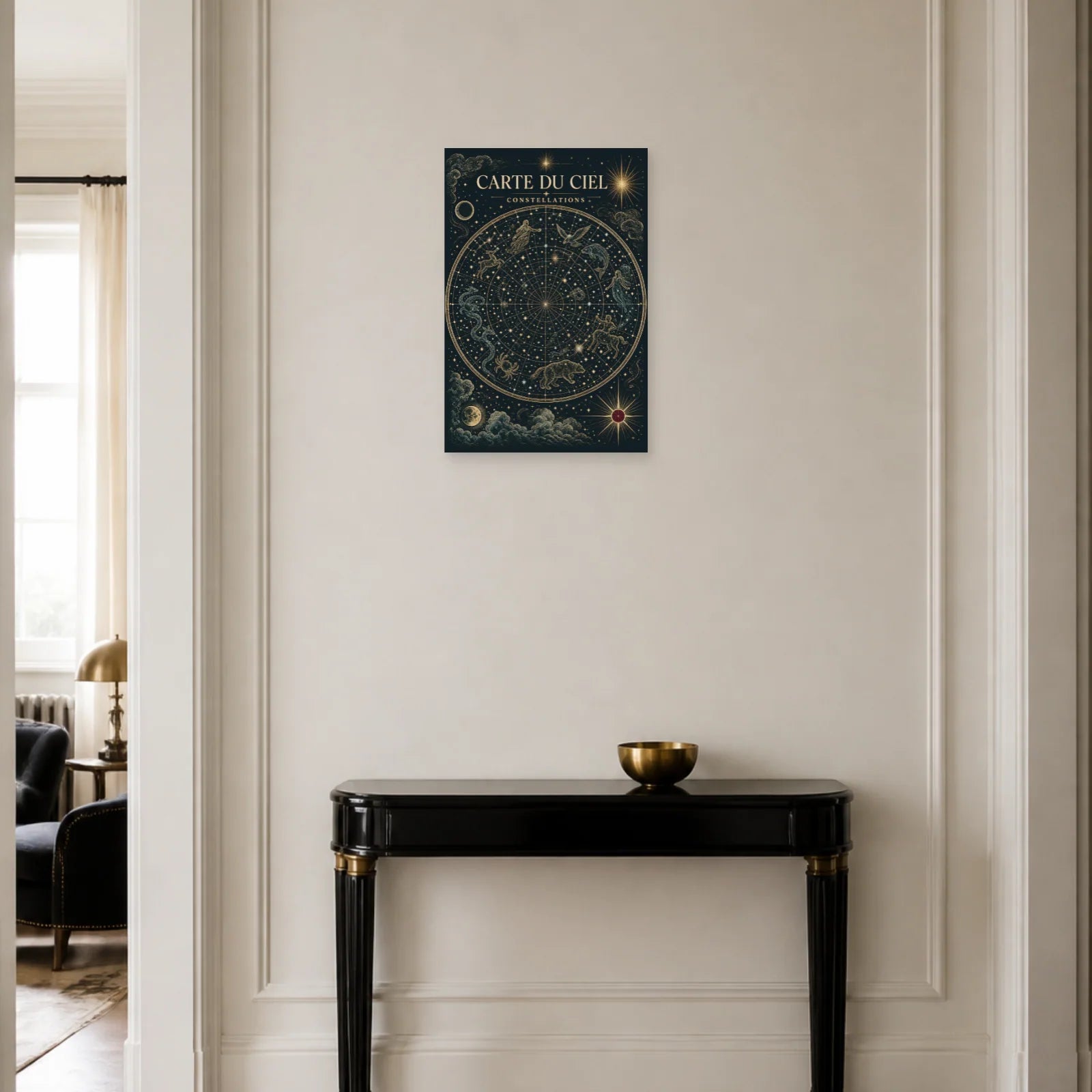 Affiche Carte du Ciel – Constellations dans une entrée ou un couloir - Art Virtuoso