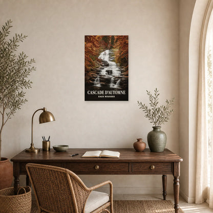 Affiche Cascade d’Automne – Eaux Rousses dans un bureau - Art Virtuoso