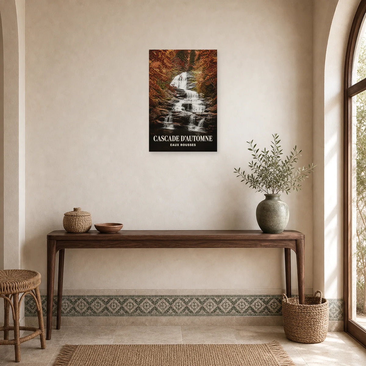 Affiche Cascade d’Automne – Eaux Rousses dans une entrée ou un couloir - Art Virtuoso